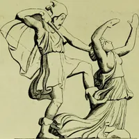 An illustration from La dégénérescence bachique et la névrose religieuse dans l'antiquité. Études medico-psychologiques, tirées des chefs-d'œuvre de la poésie, de l'histoire et de la philosophie, la Bible, Homère ... etc (1901)