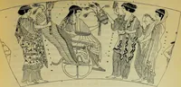 An illustration from La dégénérescence bachique et la névrose religieuse dans l'antiquité. Études medico-psychologiques, tirées des chefs-d'œuvre de la poésie, de l'histoire et de la philosophie, la Bible, Homère ... etc (1901)