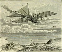 An illustration from La navigation aérienne : l'aviation et la direction des aérostats dans les temps anciens et modernes (1886)