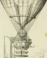 An illustration from La navigation aérienne : l'aviation et la direction des aérostats dans les temps anciens et modernes (1886)