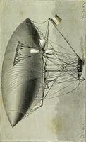 An illustration from La navigation aérienne : l'aviation et la direction des aérostats dans les temps anciens et modernes (1886)