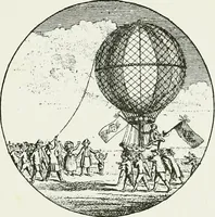 An illustration from Bibliographie aéronautique : catalogue de livres d'histoire, de science, de voyages et de fantaisie, traitant de la navigation aérienne ou des aérostats (1887)