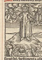 An illustration from Missale ad sacrosancte Constantiensis ecclesie usum nunc cum variis additamentis et in fine devotis missis cum vel sequentiis ante hac nusque visis elimatissime impressum. Novissime quoque Rothomagi cum appropriatis vuilibet hystoriis. Consummatum anno Domini virtutum conditorisque mundi millesimo quingentesimo. xxiiii. Die quarta mensis octobris. (1524)
