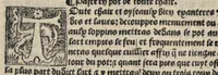 An illustration from Platine en françoys, tres utile et necessaire pour le corps humain, qui traicte de honneste volupte et de toutes viandes et choses que lhomme mange : quelles vertus ont : et en quoy nuysent ou prouffitent au corps humain et comment se doyvent apprester ou appareiller : et de faire a chascune dicelles viandes soit chair ou poisson sa propre sausce : et des proprietez et vertus que ont lesdictes viandes. Et du lieu et place convenable a lhomme pour habiter : et de plusieurs aultres gentillesses parquoy lhomme se peult maintenir en prosperite et sante sans avoir grant indigence davoir aultre medecin sil est homme de raison. (1519)