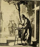 Picture 47 of 141 from Spiegel van het menselyk bedryf: vertoonende honderd verscheiden ambachten, konstig afgebeeld en met godlyke spreuken en stichtelyke verzen verryke (1730), leaf 103