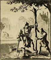 Picture 48 of 141 from Spiegel van het menselyk bedryf: vertoonende honderd verscheiden ambachten, konstig afgebeeld en met godlyke spreuken en stichtelyke verzen verryke (1730), leaf 105