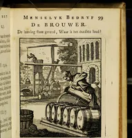 Picture 50 of 141 from Spiegel van het menselyk bedryf: vertoonende honderd verscheiden ambachten, konstig afgebeeld en met godlyke spreuken en stichtelyke verzen verryke (1730), leaf 109