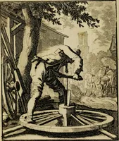 Picture 52 of 141 from Spiegel van het menselyk bedryf: vertoonende honderd verscheiden ambachten, konstig afgebeeld en met godlyke spreuken en stichtelyke verzen verryke (1730), leaf 113