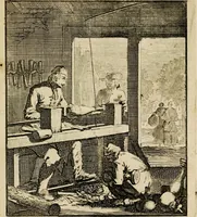 Picture 55 of 141 from Spiegel van het menselyk bedryf: vertoonende honderd verscheiden ambachten, konstig afgebeeld en met godlyke spreuken en stichtelyke verzen verryke (1730), leaf 119
