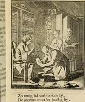 Picture 57 of 141 from Spiegel van het menselyk bedryf: vertoonende honderd verscheiden ambachten, konstig afgebeeld en met godlyke spreuken en stichtelyke verzen verryke (1730), leaf 123