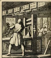Picture 62 of 141 from Spiegel van het menselyk bedryf: vertoonende honderd verscheiden ambachten, konstig afgebeeld en met godlyke spreuken en stichtelyke verzen verryke (1730), leaf 133