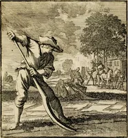 Picture 69 of 141 from Spiegel van het menselyk bedryf: vertoonende honderd verscheiden ambachten, konstig afgebeeld en met godlyke spreuken en stichtelyke verzen verryke (1730), leaf 147