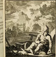 An illustration from Spiegel van het menselyk bedryf: vertoonende honderd verscheiden ambachten, konstig afgebeeld en met godlyke spreuken en stichtelyke verzen verryke (1730)