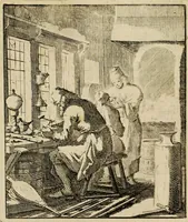 Picture 80 of 141 from Spiegel van het menselyk bedryf: vertoonende honderd verscheiden ambachten, konstig afgebeeld en met godlyke spreuken en stichtelyke verzen verryke (1730), leaf 169