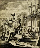 Picture 4 of 141 from Spiegel van het menselyk bedryf: vertoonende honderd verscheiden ambachten, konstig afgebeeld en met godlyke spreuken en stichtelyke verzen verryke (1730), leaf 17
