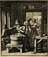 Picture 82 of 141 from Spiegel van het menselyk bedryf: vertoonende honderd verscheiden ambachten, konstig afgebeeld en met godlyke spreuken en stichtelyke verzen verryke (1730), leaf 173