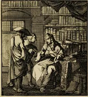 Picture 90 of 141 from Spiegel van het menselyk bedryf: vertoonende honderd verscheiden ambachten, konstig afgebeeld en met godlyke spreuken en stichtelyke verzen verryke (1730), leaf 189