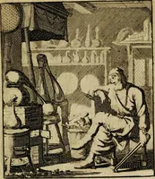 Picture 91 of 141 from Spiegel van het menselyk bedryf: vertoonende honderd verscheiden ambachten, konstig afgebeeld en met godlyke spreuken en stichtelyke verzen verryke (1730), leaf 191