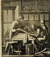 Picture 98 of 141 from Spiegel van het menselyk bedryf: vertoonende honderd verscheiden ambachten, konstig afgebeeld en met godlyke spreuken en stichtelyke verzen verryke (1730), leaf 205
