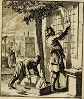 Picture 6 of 141 from Spiegel van het menselyk bedryf: vertoonende honderd verscheiden ambachten, konstig afgebeeld en met godlyke spreuken en stichtelyke verzen verryke (1730), leaf 21