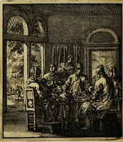 Picture 104 of 141 from Spiegel van het menselyk bedryf: vertoonende honderd verscheiden ambachten, konstig afgebeeld en met godlyke spreuken en stichtelyke verzen verryke (1730), leaf 232