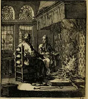 Picture 105 of 141 from Spiegel van het menselyk bedryf: vertoonende honderd verscheiden ambachten, konstig afgebeeld en met godlyke spreuken en stichtelyke verzen verryke (1730), leaf 242