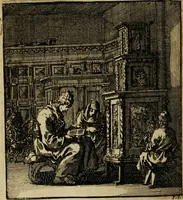 Picture 109 of 141 from Spiegel van het menselyk bedryf: vertoonende honderd verscheiden ambachten, konstig afgebeeld en met godlyke spreuken en stichtelyke verzen verryke (1730), leaf 260
