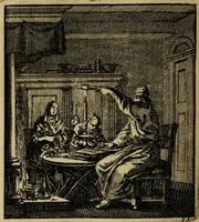 Picture 113 of 141 from Spiegel van het menselyk bedryf: vertoonende honderd verscheiden ambachten, konstig afgebeeld en met godlyke spreuken en stichtelyke verzen verryke (1730), leaf 280