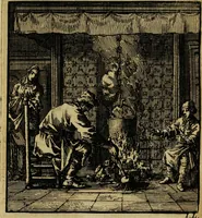 Picture 133 of 141 from Spiegel van het menselyk bedryf: vertoonende honderd verscheiden ambachten, konstig afgebeeld en met godlyke spreuken en stichtelyke verzen verryke (1730), leaf 372