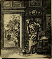 Picture 134 of 141 from Spiegel van het menselyk bedryf: vertoonende honderd verscheiden ambachten, konstig afgebeeld en met godlyke spreuken en stichtelyke verzen verryke (1730), leaf 376