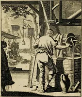 Picture 19 of 141 from Spiegel van het menselyk bedryf: vertoonende honderd verscheiden ambachten, konstig afgebeeld en met godlyke spreuken en stichtelyke verzen verryke (1730), leaf 47
