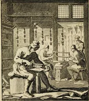 Picture 21 of 141 from Spiegel van het menselyk bedryf: vertoonende honderd verscheiden ambachten, konstig afgebeeld en met godlyke spreuken en stichtelyke verzen verryke (1730), leaf 51