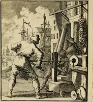 Picture 37 of 141 from Spiegel van het menselyk bedryf: vertoonende honderd verscheiden ambachten, konstig afgebeeld en met godlyke spreuken en stichtelyke verzen verryke (1730), leaf 83