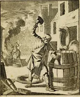 Picture 41 of 141 from Spiegel van het menselyk bedryf: vertoonende honderd verscheiden ambachten, konstig afgebeeld en met godlyke spreuken en stichtelyke verzen verryke (1730), leaf 91