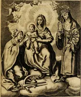 An illustration from Sacrum oratorium piarum imaginum immaculatae Mariae et animae creatae ac baptismo, poenitentia, et eucharistia innouatae [electronic resource]: ars noua bene viuendi et moriendi, sacris piarum imaginum emblematis figurata & illustrata (1634)