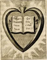 An illustration from Sacrum oratorium piarum imaginum immaculatae Mariae et animae creatae ac baptismo, poenitentia, et eucharistia innouatae [electronic resource]: ars noua bene viuendi et moriendi, sacris piarum imaginum emblematis figurata & illustrata (1634)