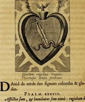 An illustration from Sacrum oratorium piarum imaginum immaculatae Mariae et animae creatae ac baptismo, poenitentia, et eucharistia innouatae [electronic resource]: ars noua bene viuendi et moriendi, sacris piarum imaginum emblematis figurata & illustrata (1634)
