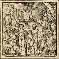 An illustration from Hadriani Iunii medici Emblemata, ad D. Arnoldum Cobelium [electronic resource]: eiusdem Aenigmatum libellus, ad D. Arnoldum Rosenbergum (1565)