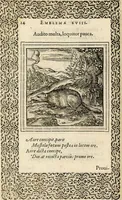 An illustration from Hadriani Iunii medici Emblemata, ad D. Arnoldum Cobelium [electronic resource]: eiusdem Aenigmatum libellus, ad D. Arnoldum Rosenbergum (1565)