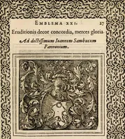 An illustration from Hadriani Iunii medici Emblemata, ad D. Arnoldum Cobelium [electronic resource]: eiusdem Aenigmatum libellus, ad D. Arnoldum Rosenbergum (1565)