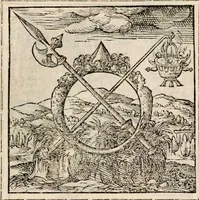 An illustration from Hadriani Iunii medici Emblemata, ad D. Arnoldum Cobelium [electronic resource]: eiusdem Aenigmatum libellus, ad D. Arnoldum Rosenbergum (1565)