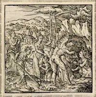 An illustration from Hadriani Iunii medici Emblemata, ad D. Arnoldum Cobelium [electronic resource]: eiusdem Aenigmatum libellus, ad D. Arnoldum Rosenbergum (1565)