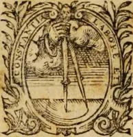 An illustration from Hadriani Iunii medici Emblemata, ad D. Arnoldum Cobelium [electronic resource]: eiusdem Aenigmatum libellus, ad D. Arnoldum Rosenbergum (1565)