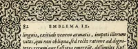 An illustration from Hadriani Iunii medici Emblemata, ad D. Arnoldum Cobelium [electronic resource]: eiusdem Aenigmatum libellus, ad D. Arnoldum Rosenbergum (1565)