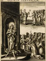 Picture 138 of 144 from Paradisus sponsi et sponsae in quo messis myrrhae et aromatum ex instrumentis ac mysterijs passionis Christi colligenda, vt ei commoriamur : et, Pancarpium Marianum, septemplici titulorum serie distinctum, vt in B. Virginis odorem curramus, et Christus formetur in nobis (1618), leaf 645