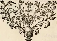 An illustration from Paradisus sponsi et sponsae in quo messis myrrhae et aromatum ex instrumentis ac mysterijs passionis Christi colligenda, vt ei commoriamur : et, Pancarpium Marianum, septemplici titulorum serie distinctum, vt in B. Virginis odorem curramus, et Christus formetur in nobis (1618)