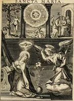 An illustration from Paradisus sponsi et sponsae: in quo messis myrrhae et aromatum ex instrumentis ac mysterijs passionis Christi colligenda, vt ei commoriamur : et, Pancarpium Marianum, septemplici titulorum serie distinctum, vt in B. Virginis odorem curramus, et Christus formetur in nobis (1618)