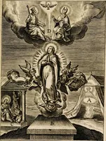 An illustration from Paradisus sponsi et sponsae: in quo messis myrrhae et aromatum ex instrumentis ac mysterijs passionis Christi colligenda, vt ei commoriamur : et, Pancarpium Marianum, septemplici titulorum serie distinctum, vt in B. Virginis odorem curramus, et Christus formetur in nobis (1618)