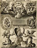 An illustration from Paradisus sponsi et sponsae: in quo messis myrrhae et aromatum ex instrumentis ac mysterijs passionis Christi colligenda, vt ei commoriamur : et, Pancarpium Marianum, septemplici titulorum serie distinctum, vt in B. Virginis odorem curramus, et Christus formetur in nobis (1618)
