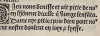 An illustration from Icy commence le psaultier de la tressacree Vierge Marie mere de Jesu Crist saulveur de tout lhumain lignage compose par le docteur seraphicque Monseigneur sainct Bonaventure evesque dalbanie et cardinal de Rome lequel a este nouvellement translate de latin en françoys a lhonneur et louenge dicelle tres digne Vierge. (1509)